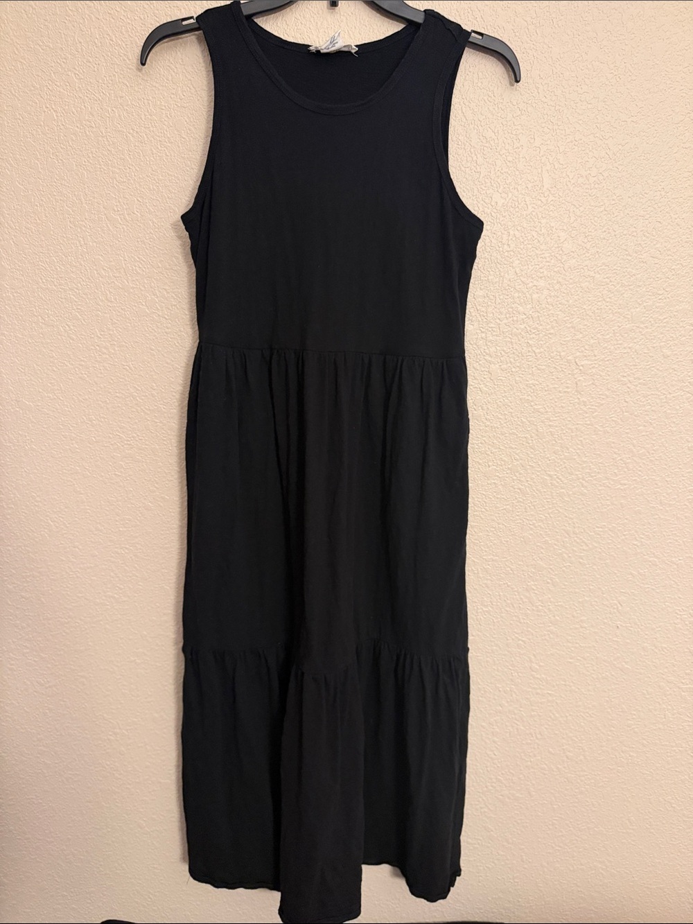 Lucky Brand Black Sleeveless Tiered Maxi Dress